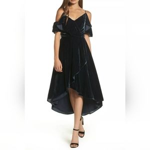 Chelsea 28 Velvet Midi Navy Dress, Small